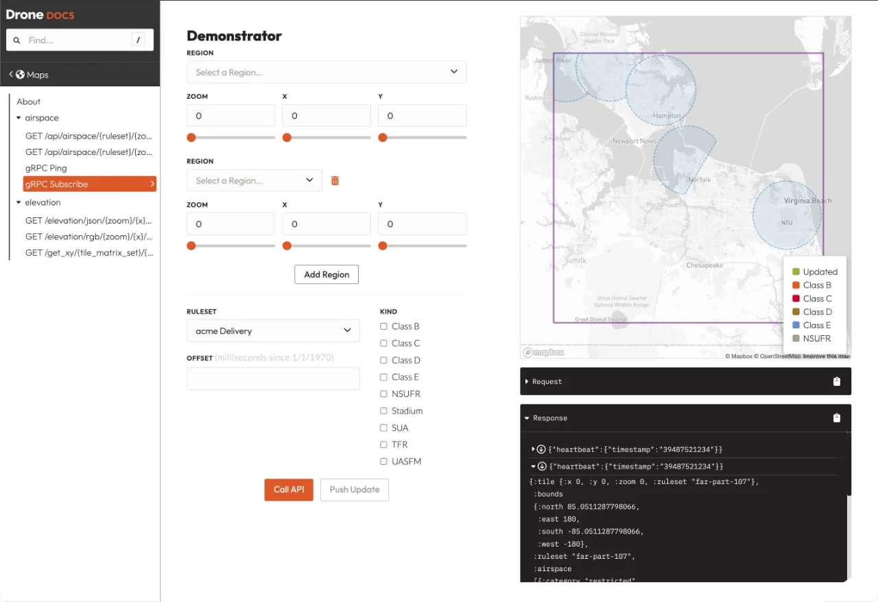UTM API demonstrator tool